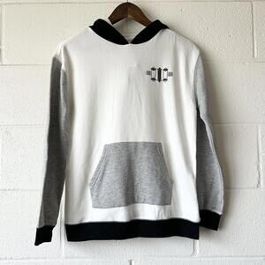 Epic Threads White Colorblock Long Sleeve Pullover Hooded Jacket Boys Large